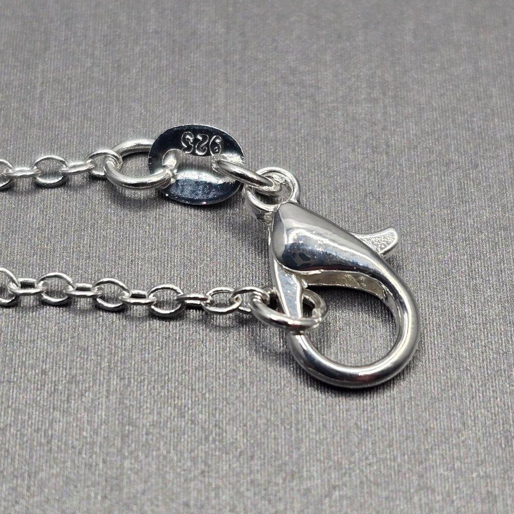 VTG JM Fisher Sterling Silver Sweetheart Locket Necklace 22" Floral Etched 1940s - Picture 8 of 15